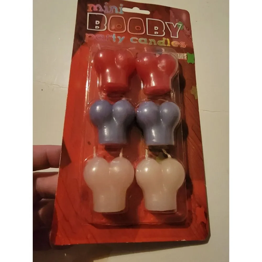 Adult Boob Mini Boobie Party Candles 3 Pack Bachelor Gag Gift Novelty Birthday